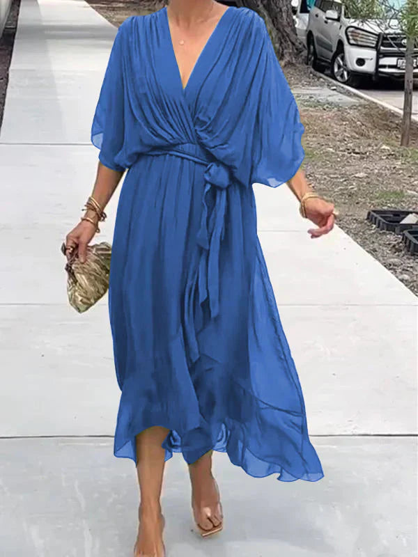 Monika | Luftiges Kleid mit V-Ausschnitt