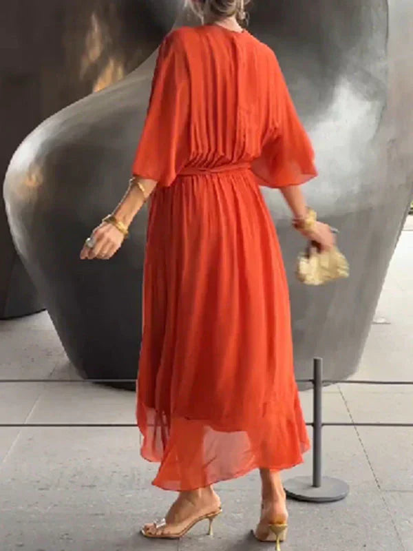 Monika | Luftiges Kleid mit V-Ausschnitt