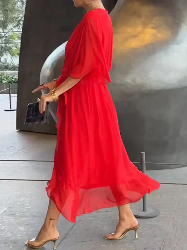 Monika | Luftiges Kleid mit V-Ausschnitt