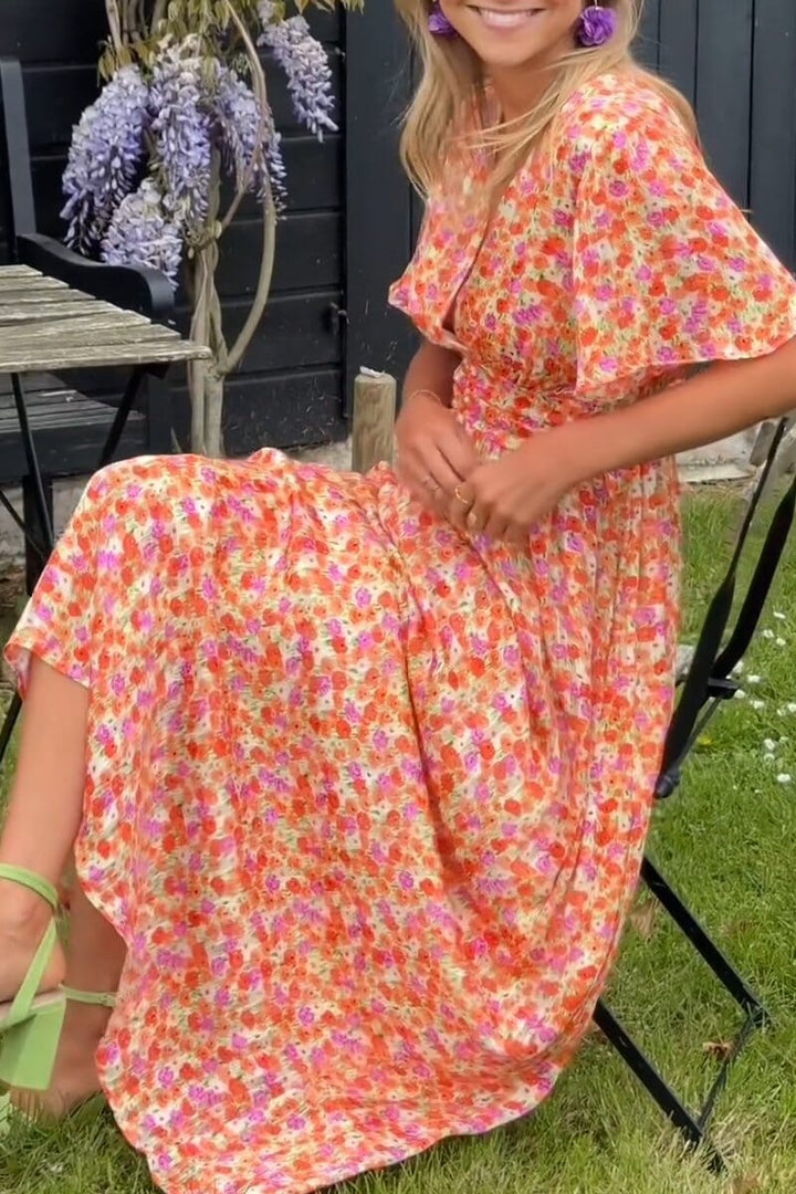 Valentina | Elegantes Maxikleid mit V-Ausschnitt