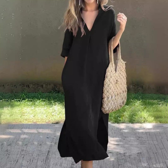 VIVEKA - KLEID LANG UND LOCKER
