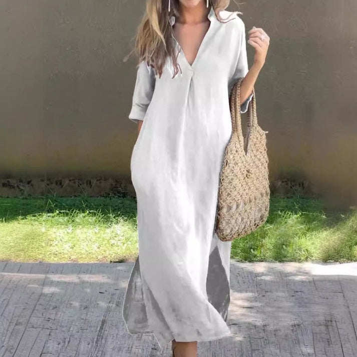 VIVEKA - KLEID LANG UND LOCKER
