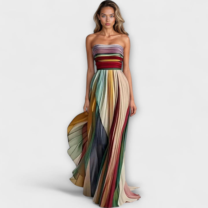 Flora - Farbenfrohes und elegantes ärmelloses Kleid