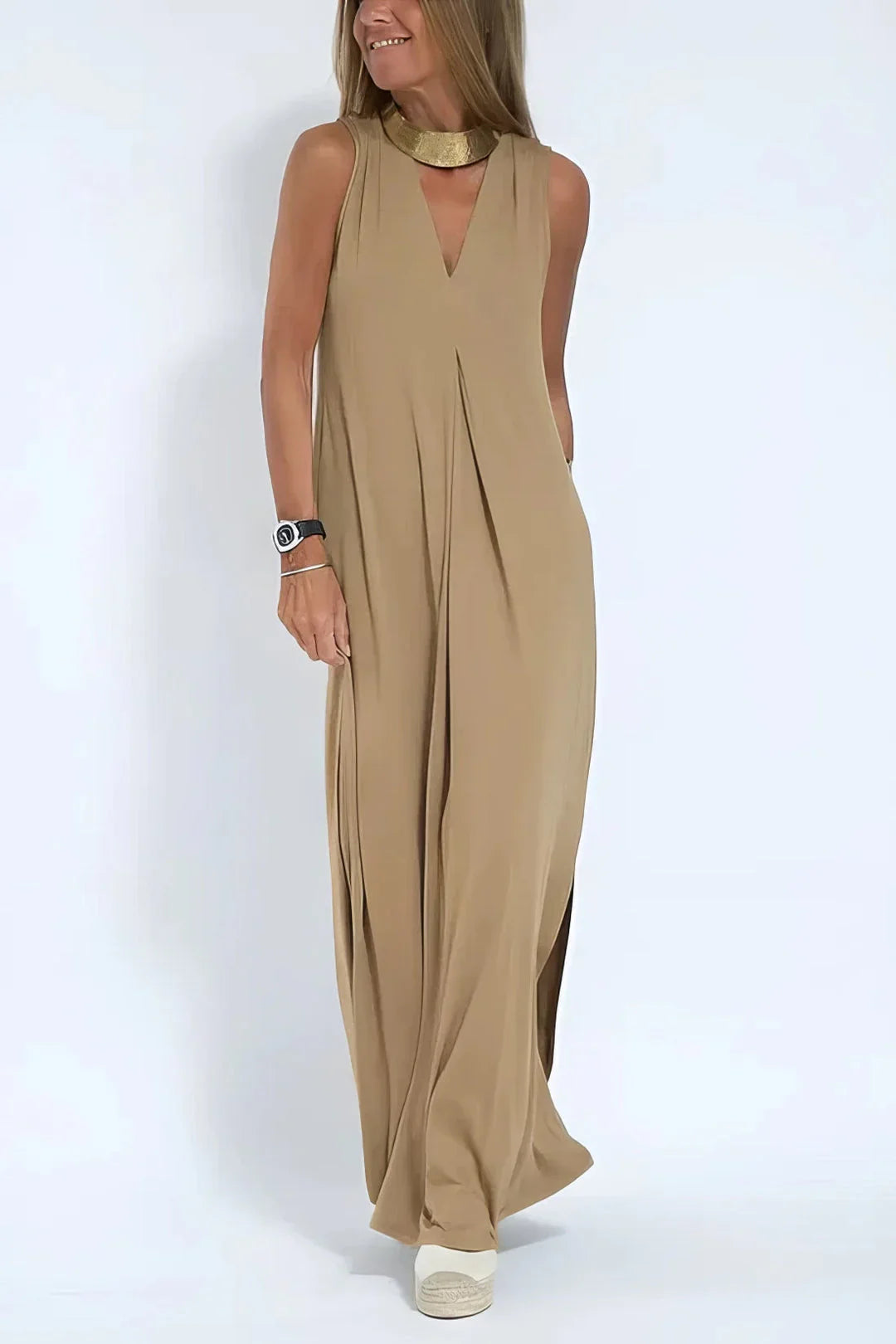 FLORENTINE - ELEGANTES LANGES KLEID MIT STRICKJACKE