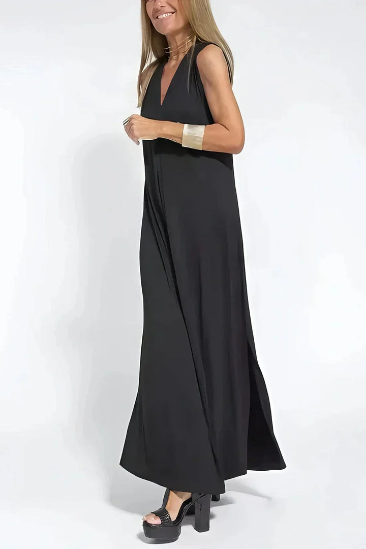 FLORENTINE - ELEGANTES LANGES KLEID MIT STRICKJACKE