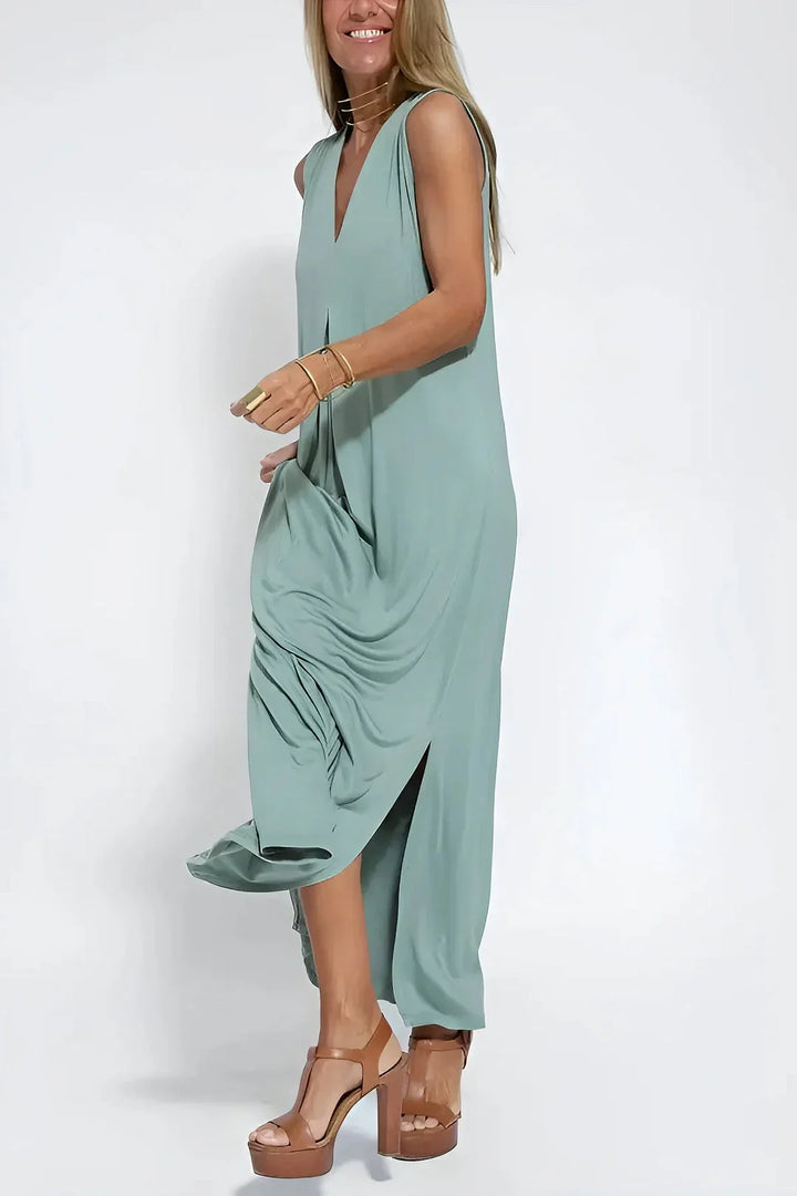 FLORENTINE - ELEGANTES LANGES KLEID MIT STRICKJACKE
